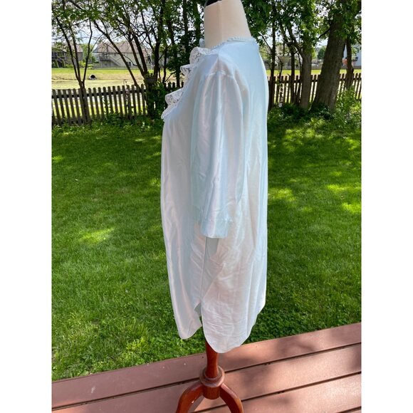 Vintage Stardust Light Blue Nightgown With Lace Collar & Tie Neck Detail Womens - Picture 7 of 7